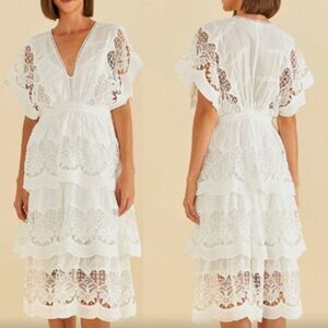 Farm Rio White Lace Dress